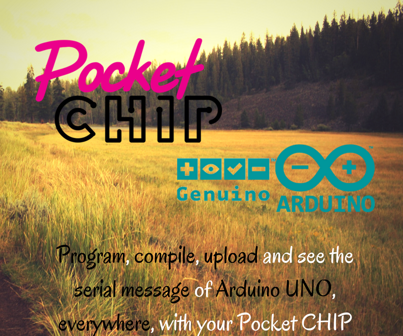 Arduino Edit, Compile, Upload, Read Serial by LInux Pocket Chip