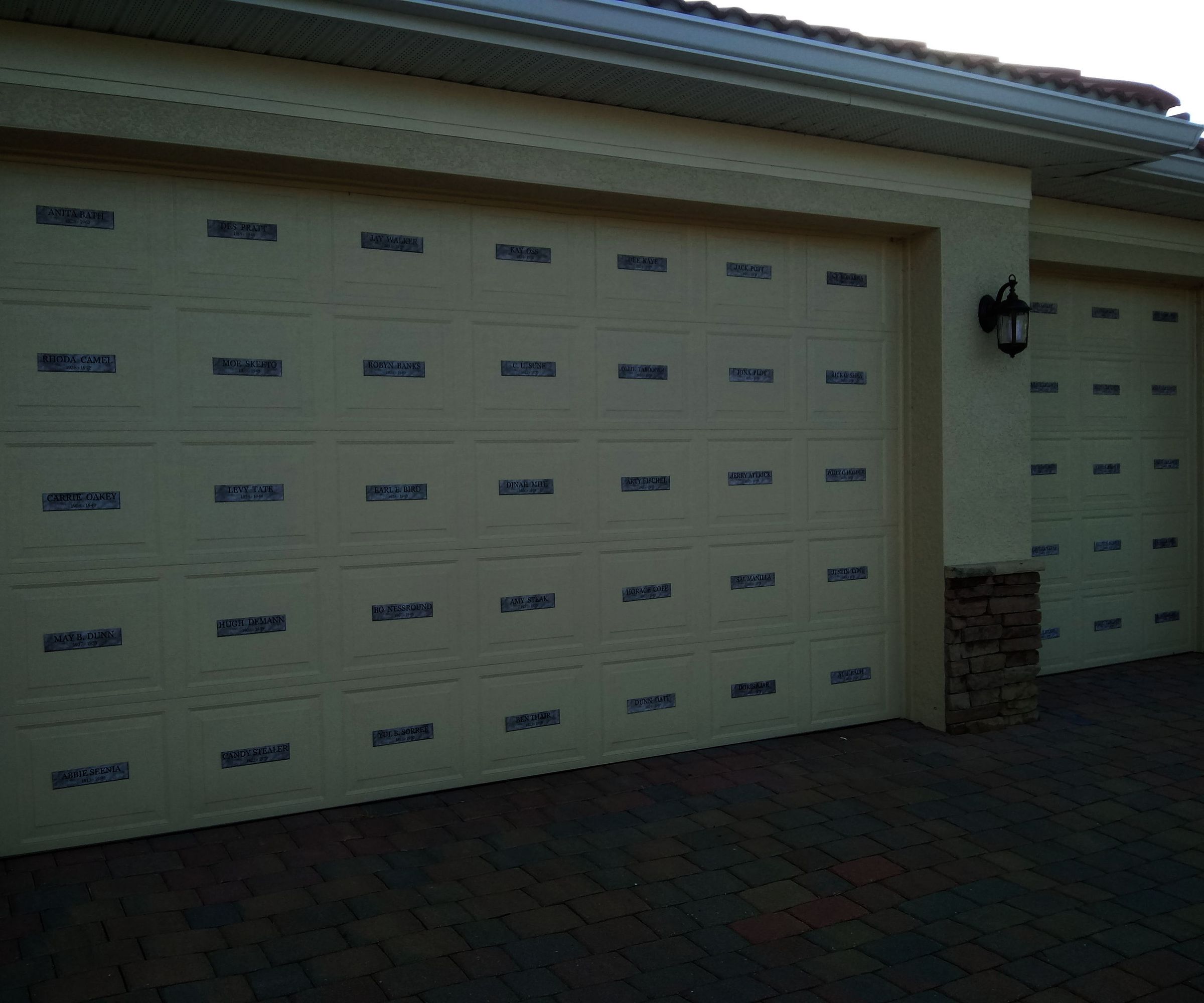 Easy Mausoleum Crypt  for Garage Door