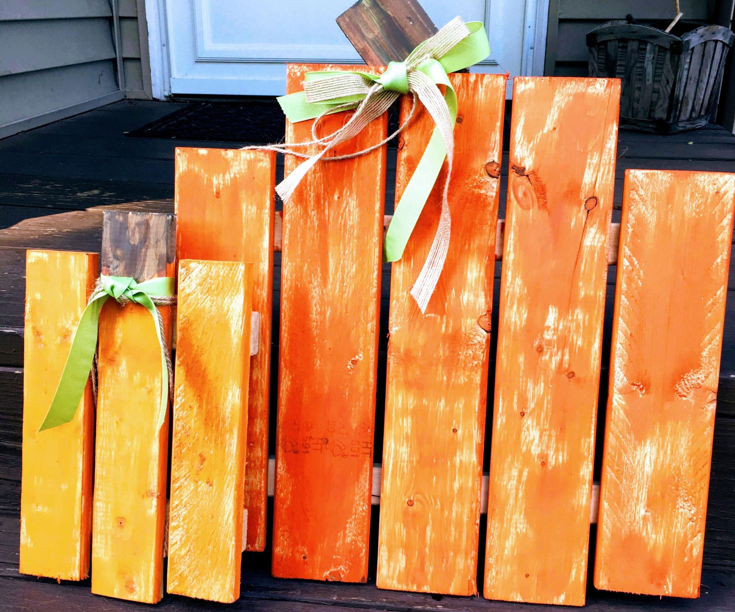 Scrap Wood Porch Pumpkins