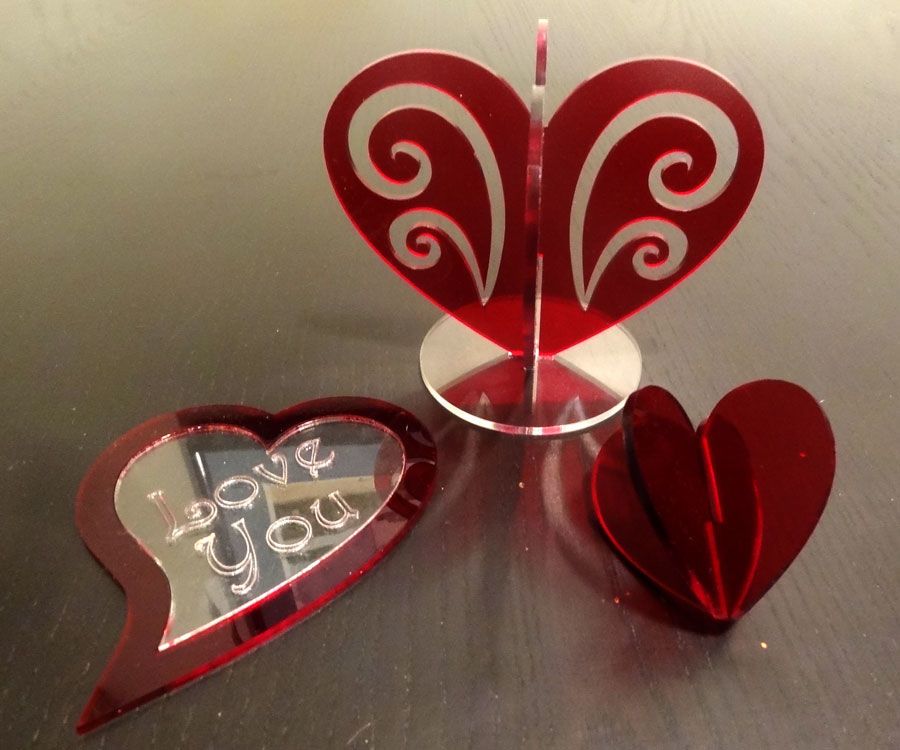 Laser Cutting and Acrylic Welding Valentine Hearts.