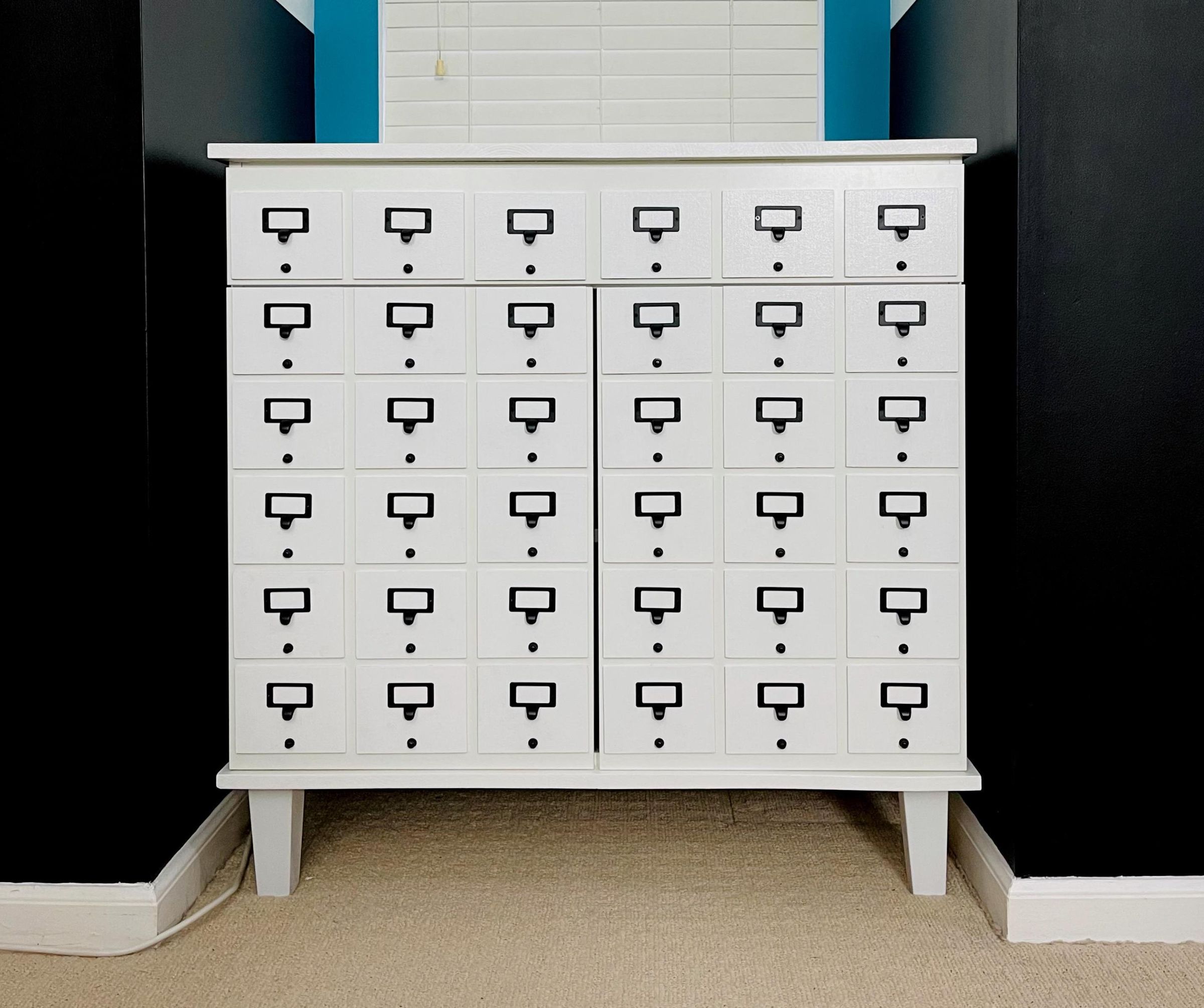 DIY Faux Card Catalog Cabinet
