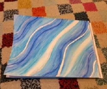 Decorated Paper With Watercolor Pencils