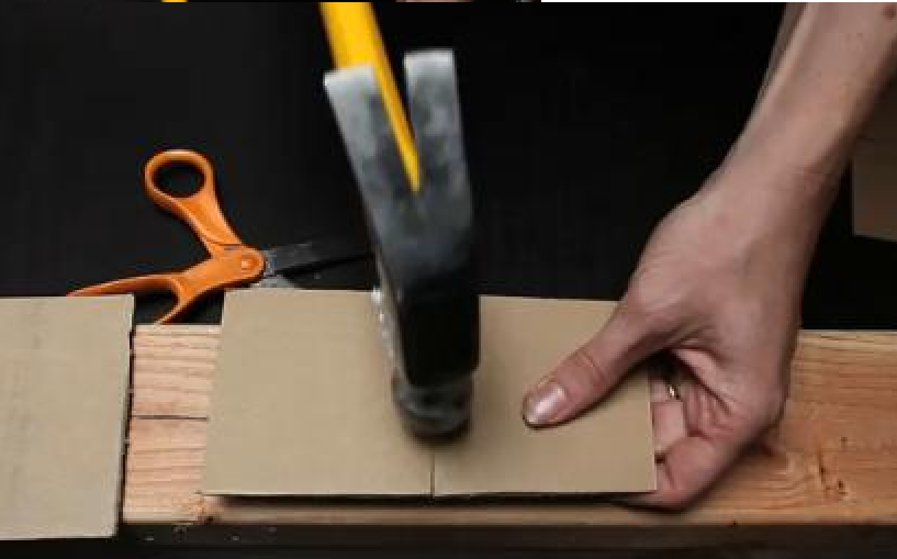 Hammer a Nail Safely With Cardboard