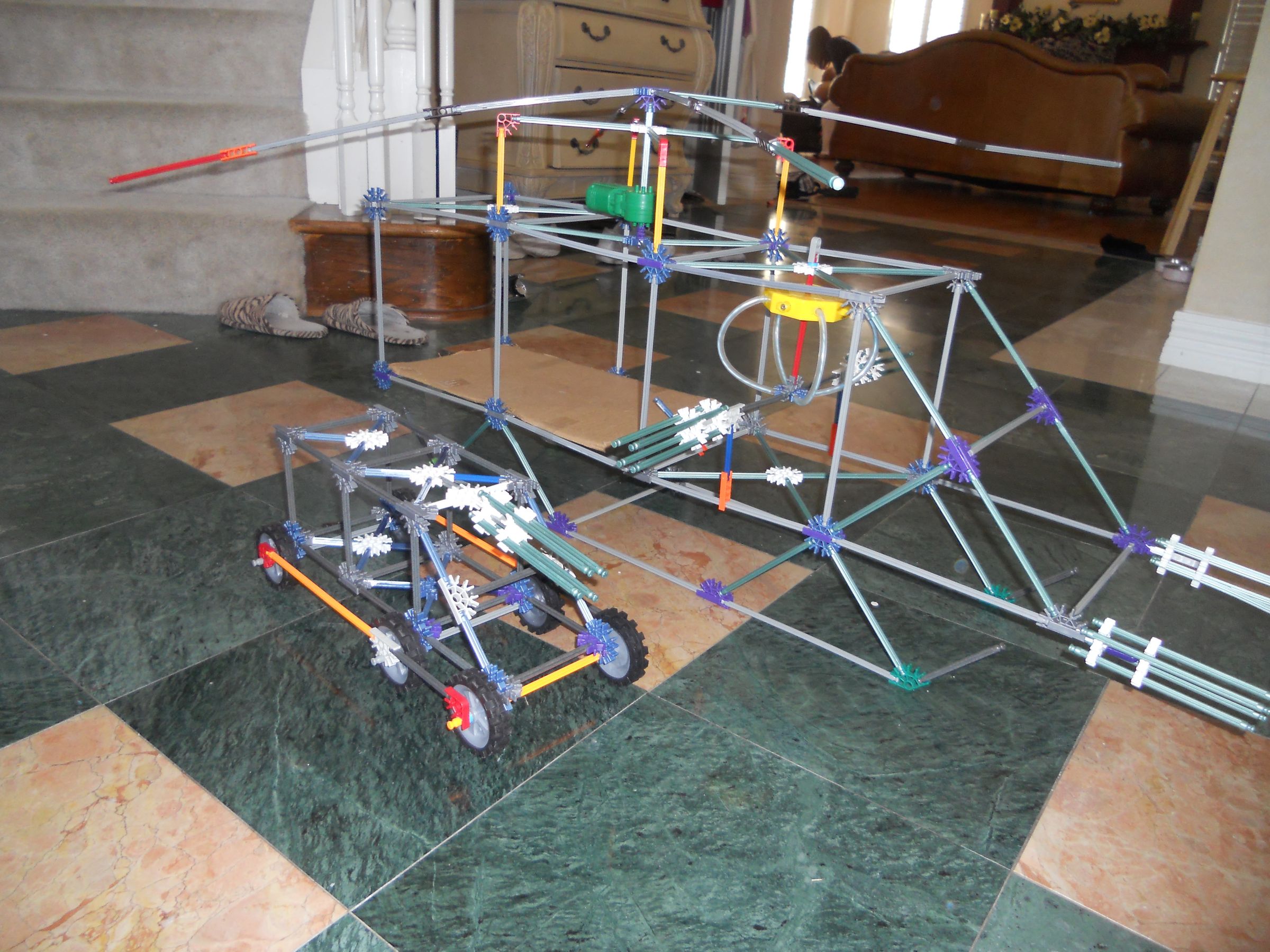 Knex Army Helicopter with Army Jeep