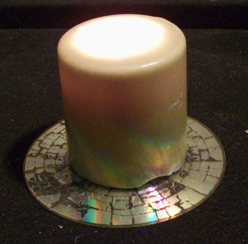 Microwaved CD Candle Holder