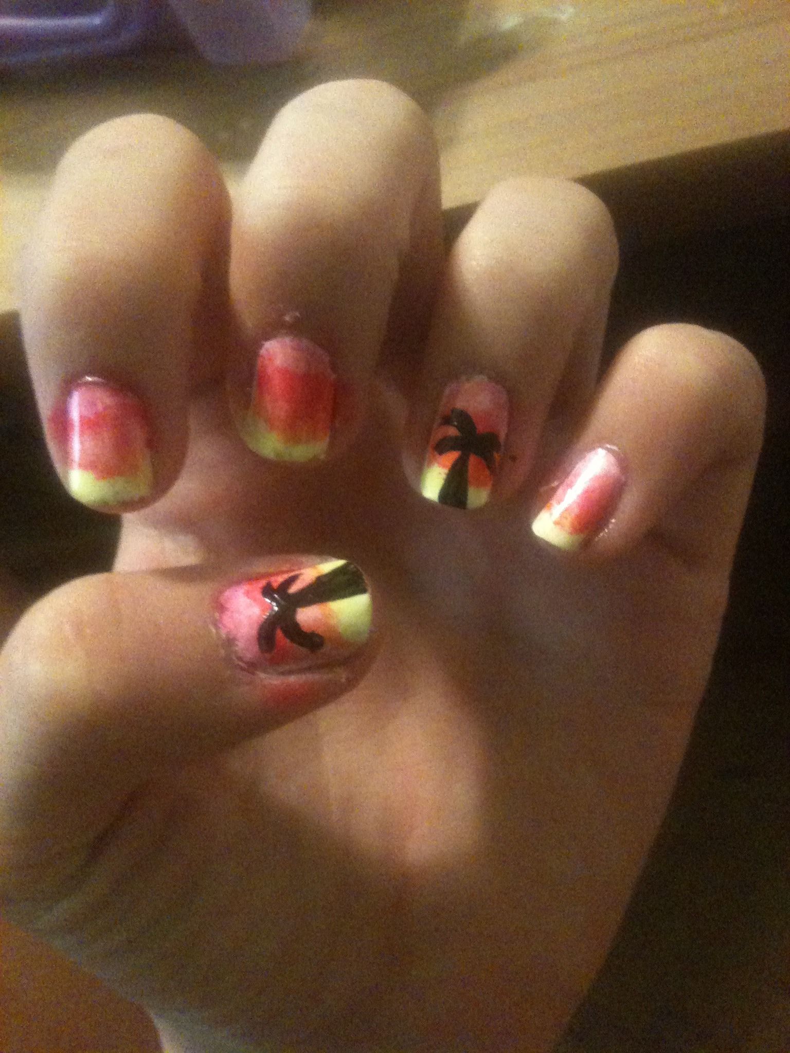 Ombre Sunset Nails