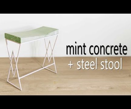 Mint Green Concrete & Steel Stool