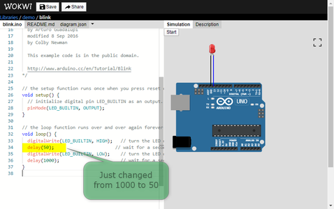 How to Simulate Arduino to Blink an LED Using Wokwi 2020 : 7 Steps ...