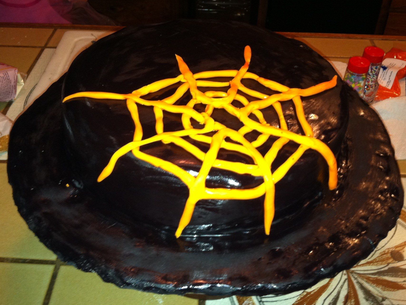 Spooky Spider Web Cake