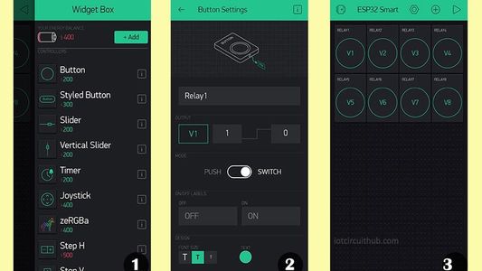 Add the Button Widgets in Blynk App
