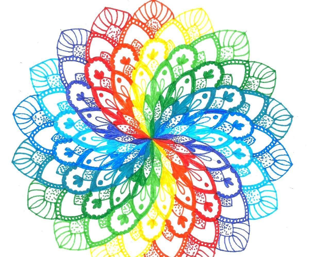 Mandala Tutorial | How to Draw a Rainbow Mandala