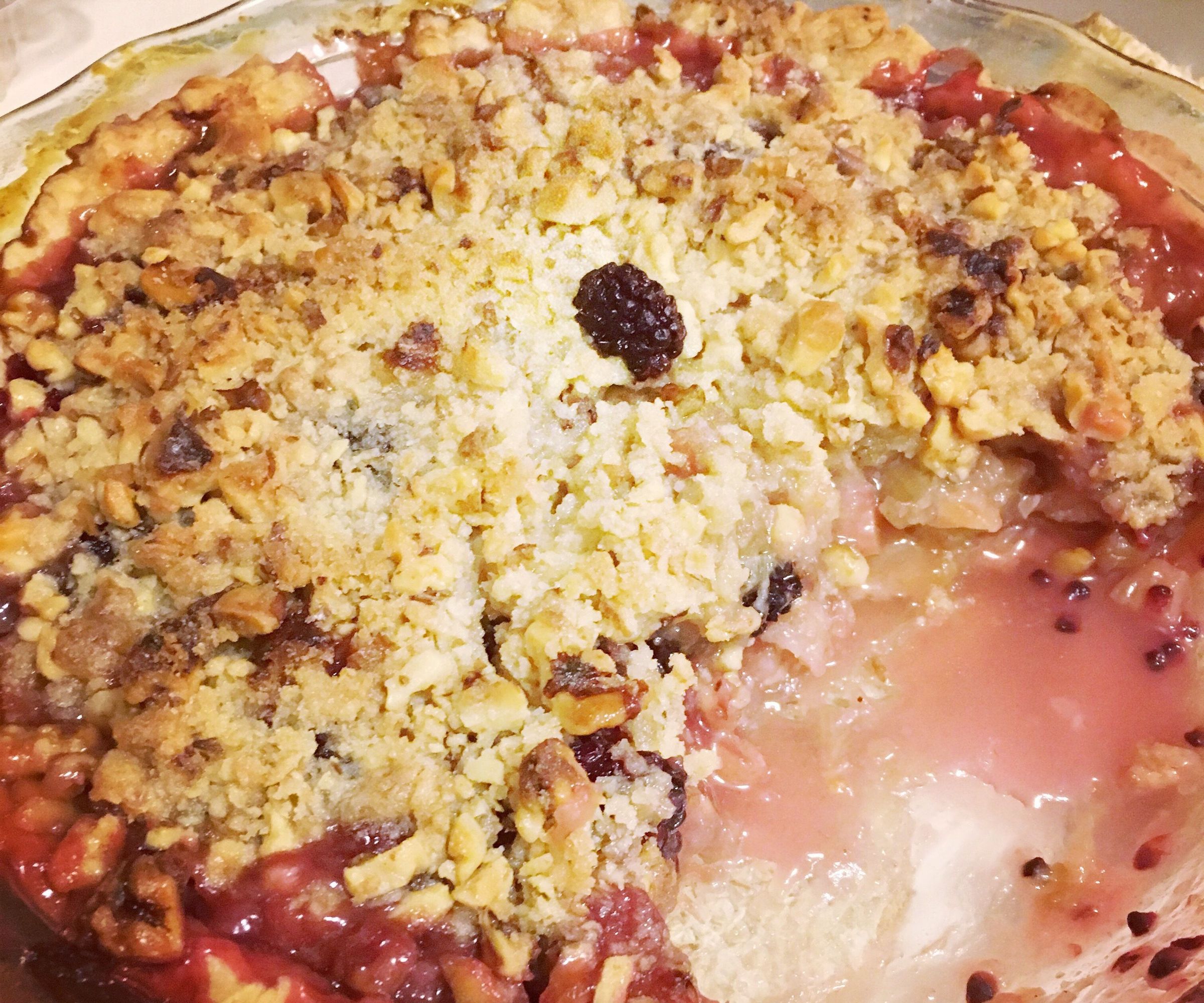 Blackberry Lime Rhubarb Crumble