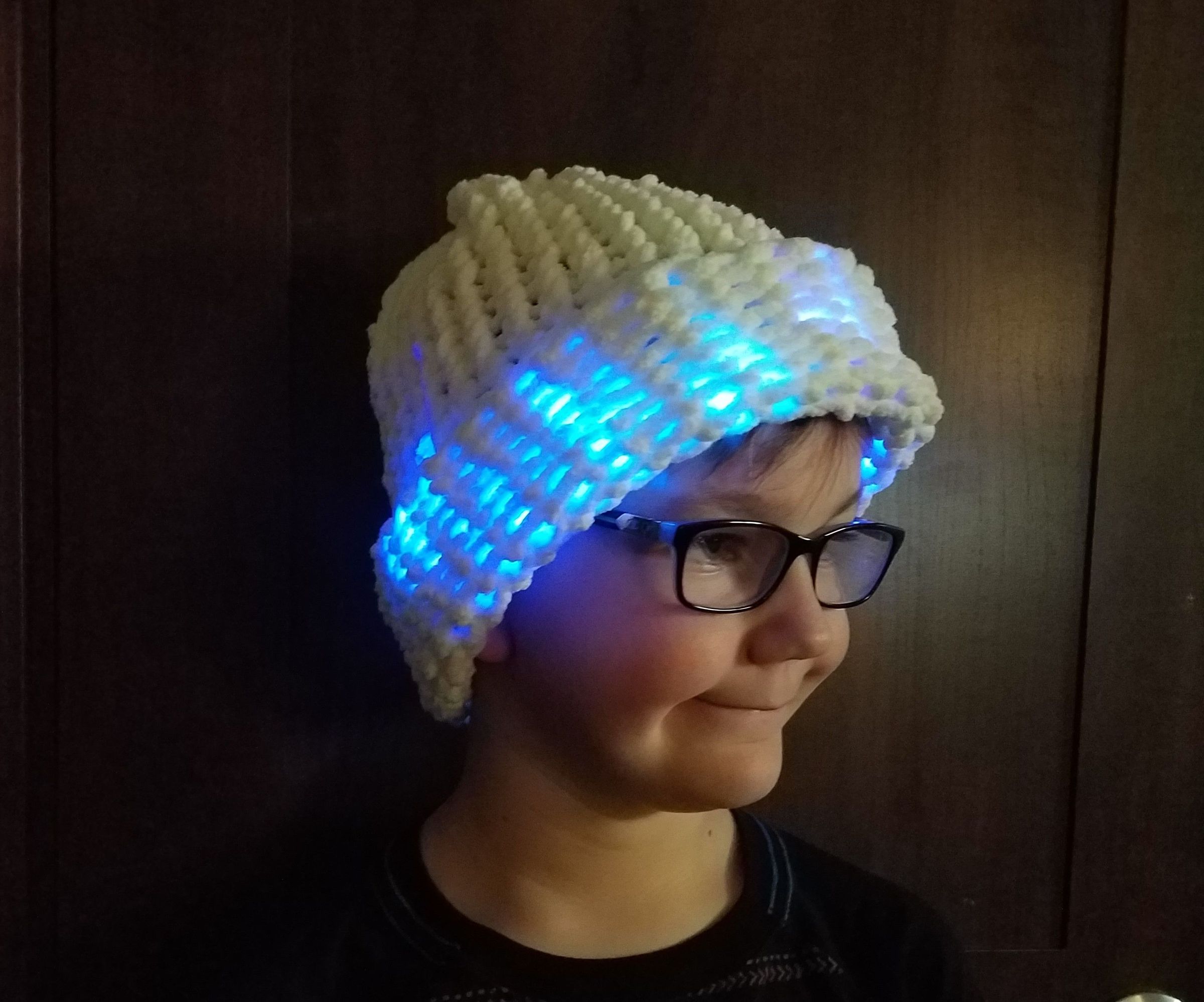 Comfy Hat, LED Lit, Made on a Loom