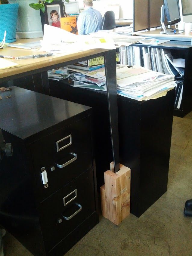 Sitting to Standing Desk With Desk Booties Made @ Techshop
