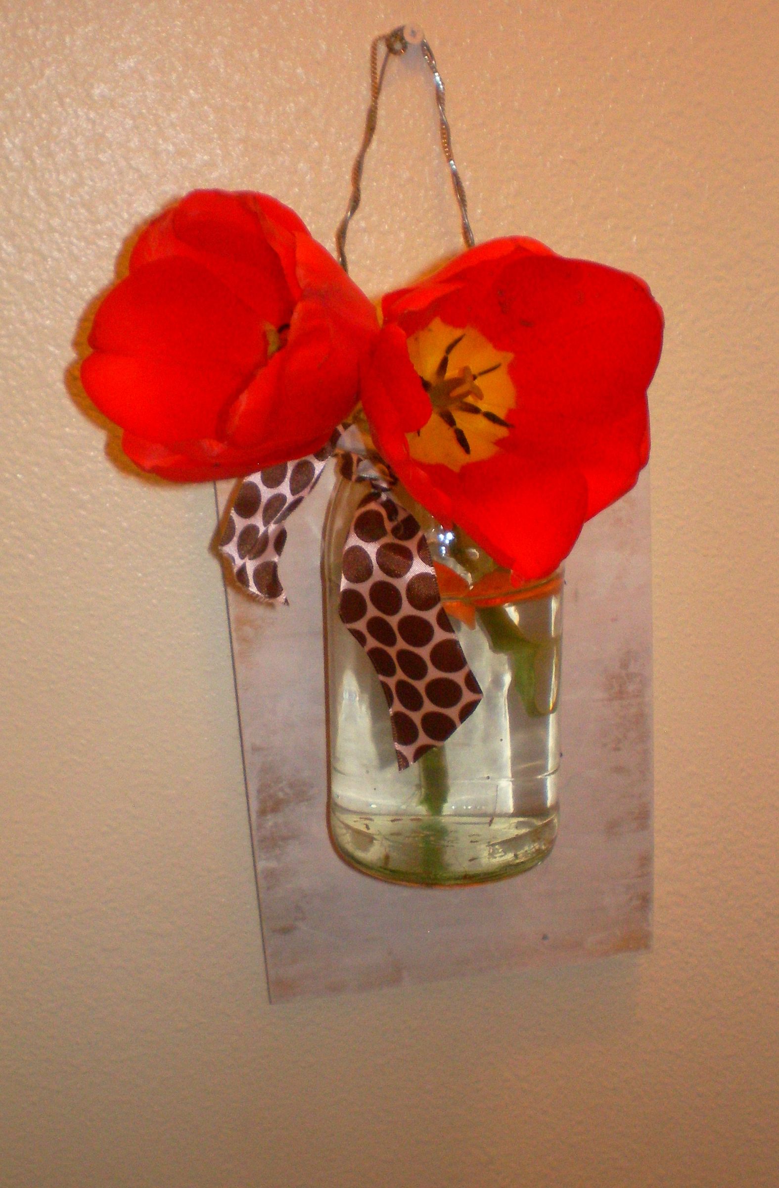 Floating Vase With Tulips