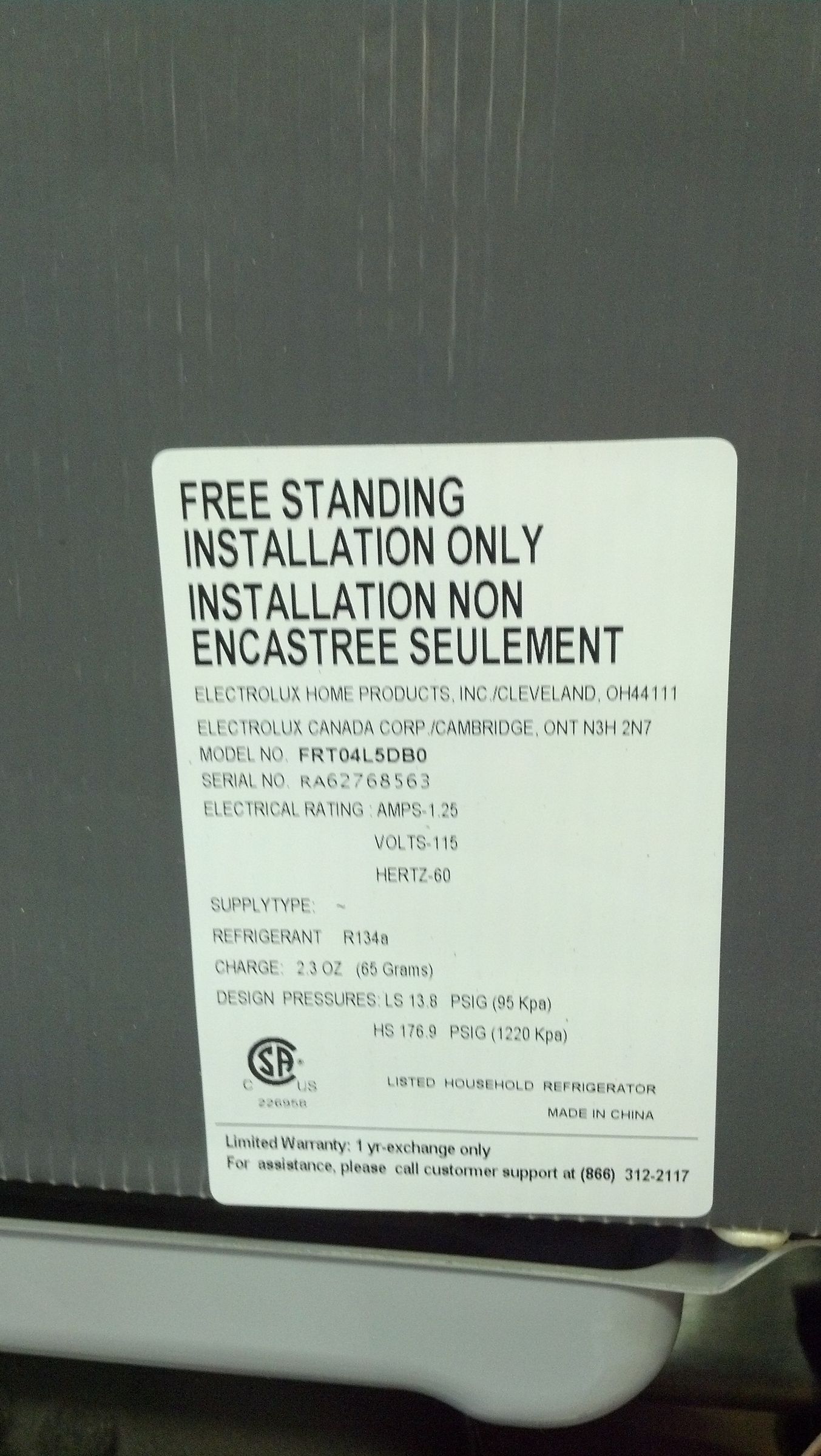 Repair a Broken Frigidare / Electrolux FRT04L5DB0 Refrigerator