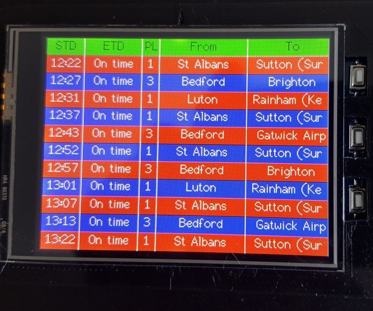 UK Train and Weather Display