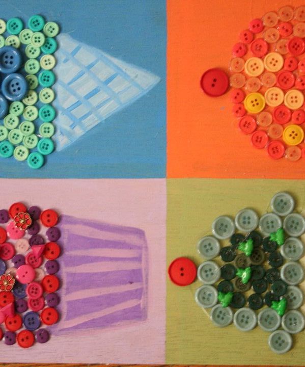 Button Ice Cream / Cupcake Wall Art