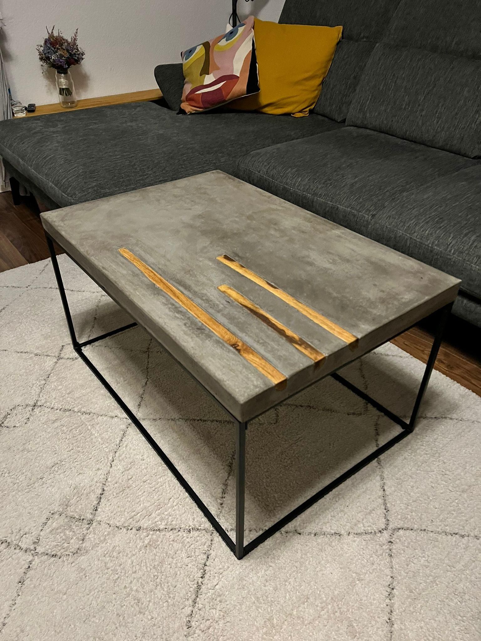 Concrete Table With Wooden Inlays 4 Steps (with Pictures) Instructables