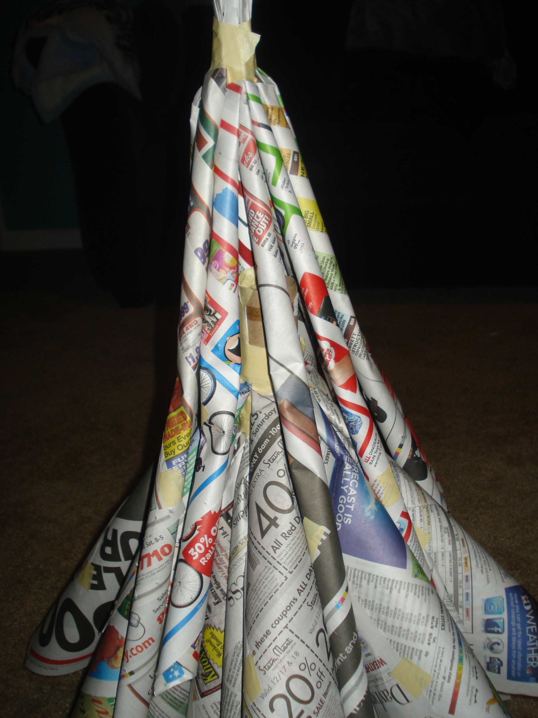 Newspaper Christmas Tree 13 Steps Instructables