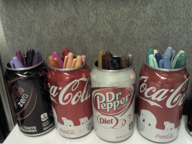 Use a Soda Can to Hold Markers (or Other Things...)