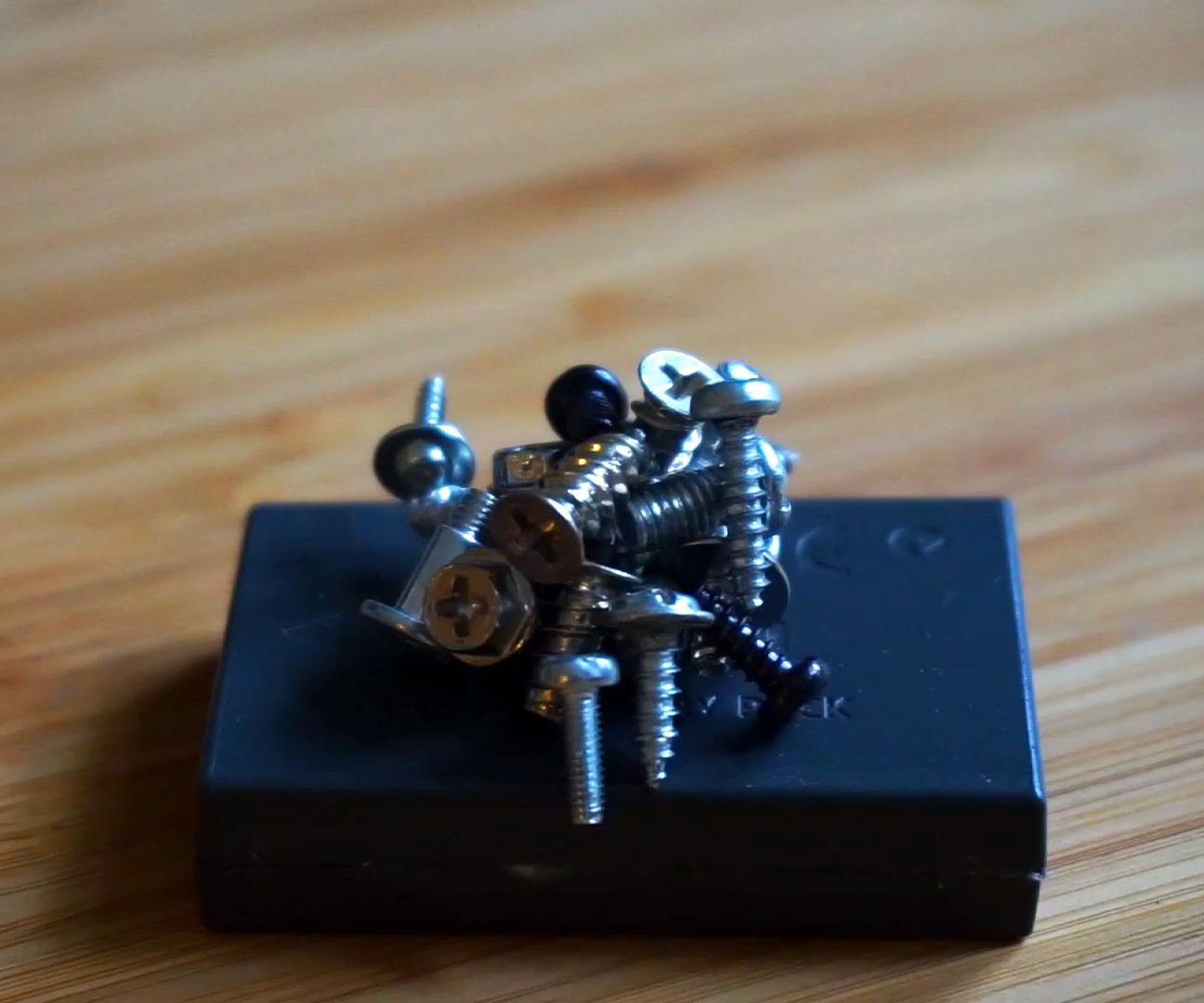 DIY SCREW COLLECTOR FROM a CAMERA BATTERY