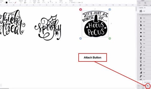 'Attach' All Parts of Each Design
