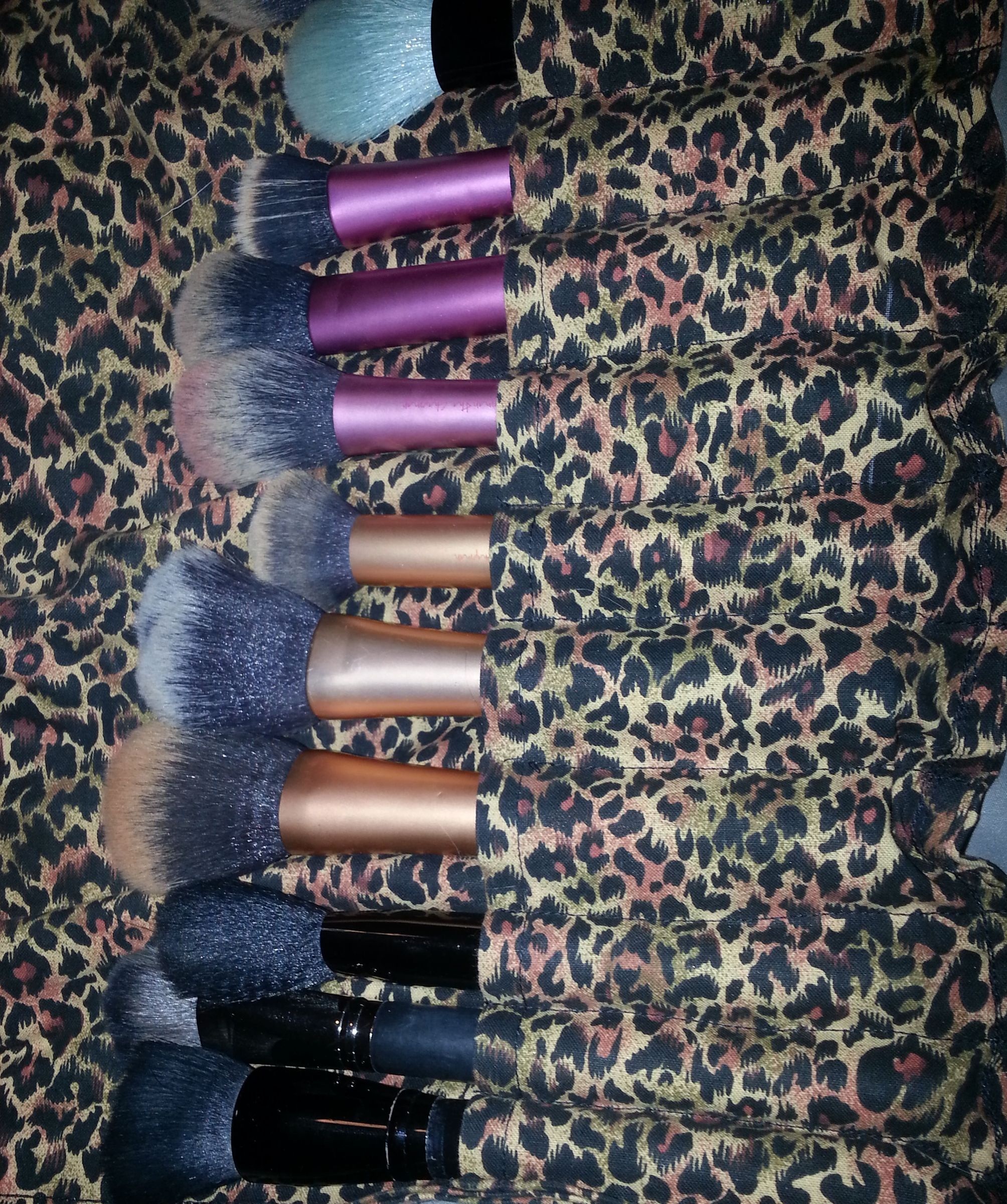 Cheetah Makeup Brush Roll 