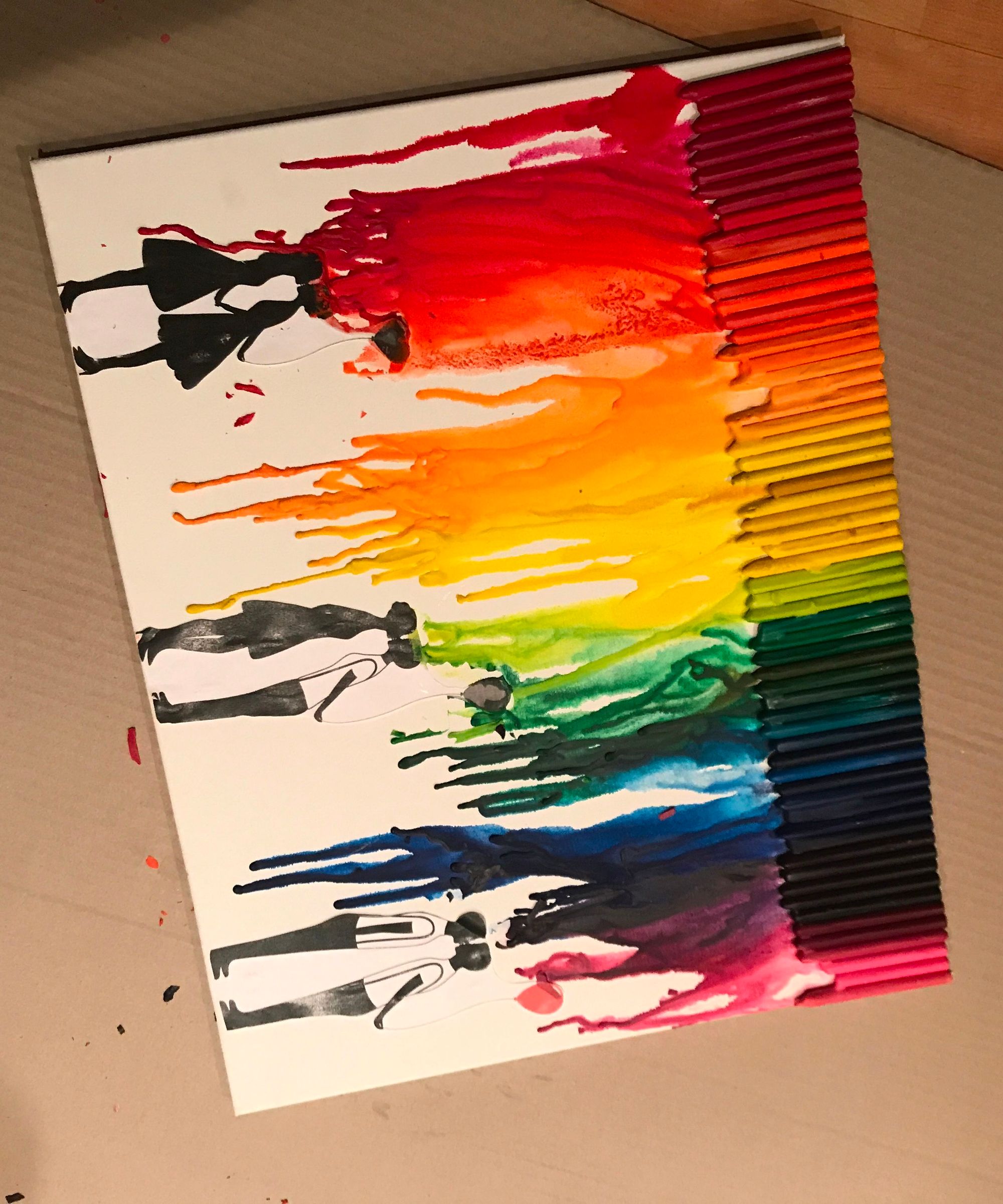 Rainbow Melted Crayon Decor
