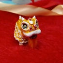 Yellow Chinese Lion Dance Miniature