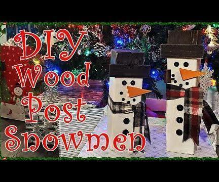Rustic Wood Snowmen From a 4x4 Post