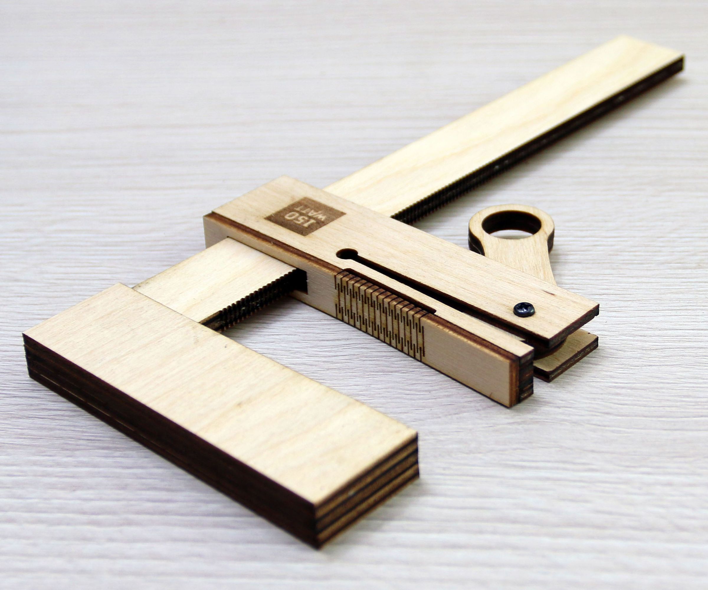 Laser Cut Wooden Bar Clamp