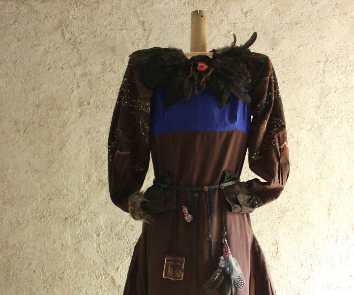 Refashioning Project - Boho Chic, Ethnic, Romantic Dress Made From an Old Skirt and Cheap Shift Dress