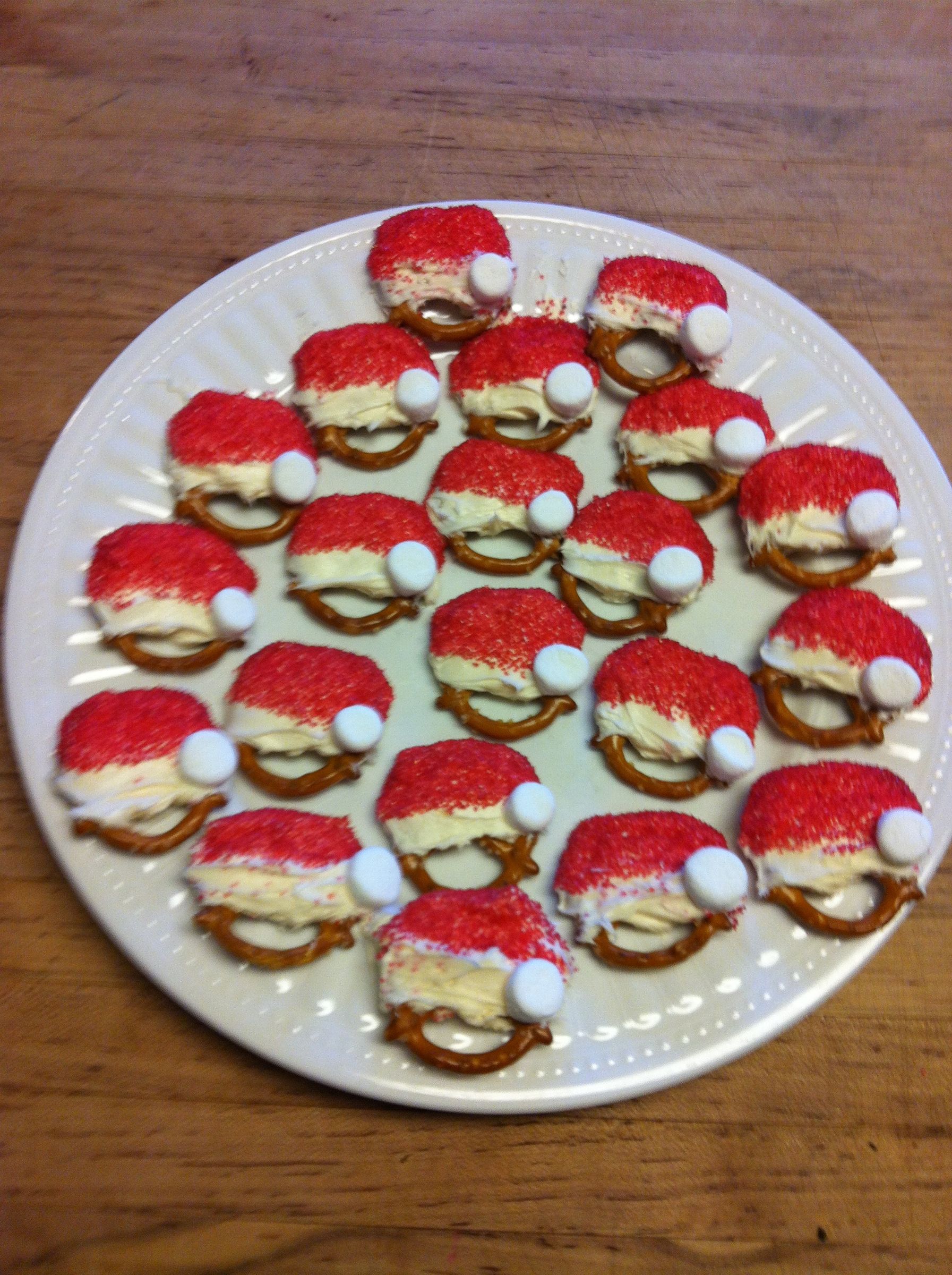 pretzel santa hats