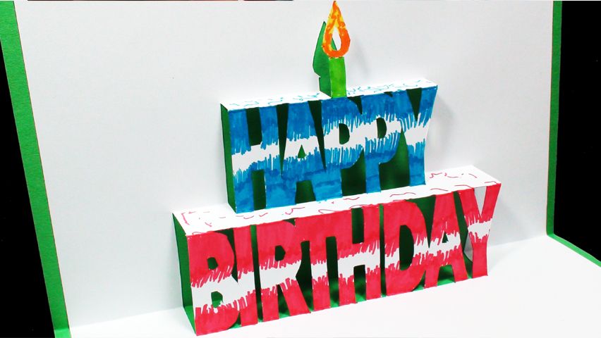 How to Make a BIRTHDAY Pop Up Card (Kirigami 3D) Happy Birthday Greetings!