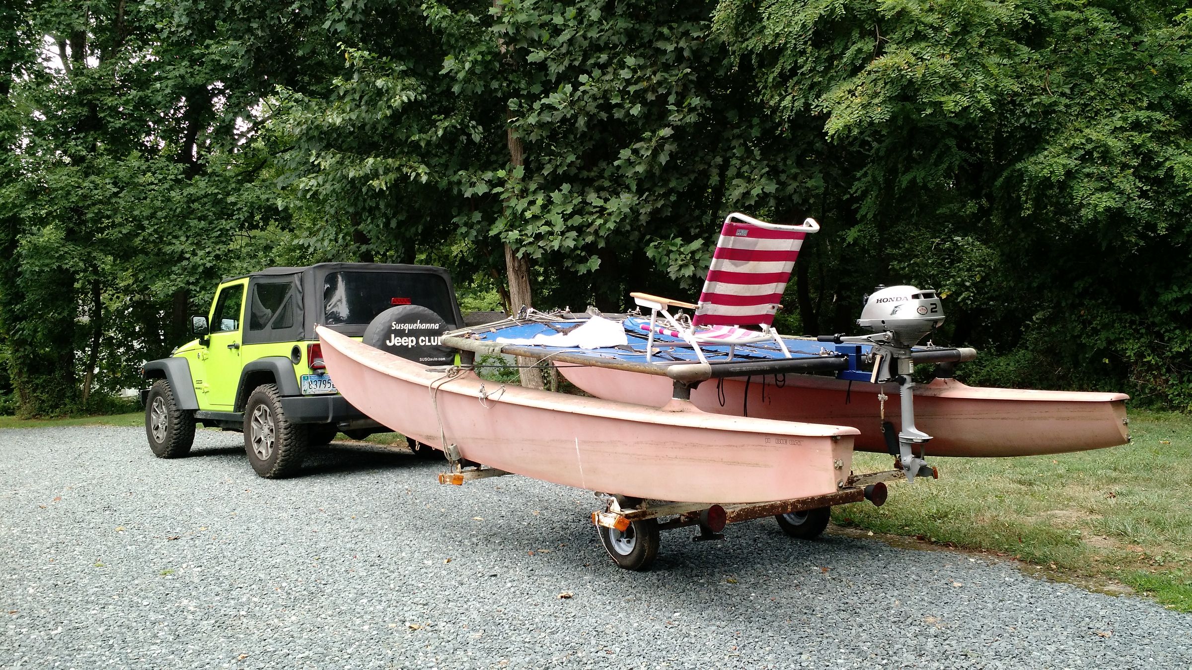 Convert a Hobie Cat From Sail to Power (Cheap Pontoon Boat) : 5 Steps ...