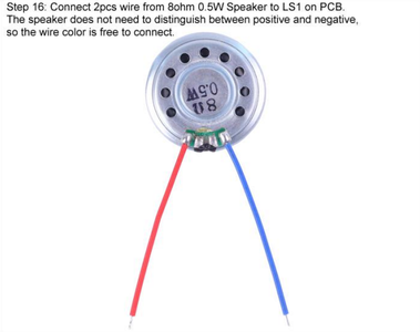 Wire From 8ohm 0.5W Speaker to LS1