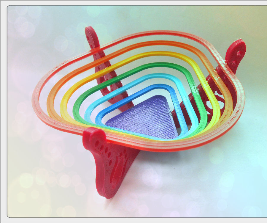 3D Printed Bowl "Rainbow"