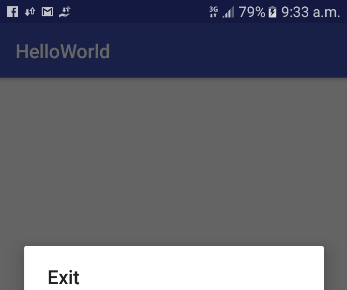 HelloWorld With Exit Button AndroidStudio