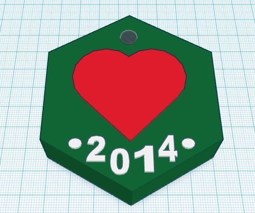 2014 Picture Heart Christmas Ornament