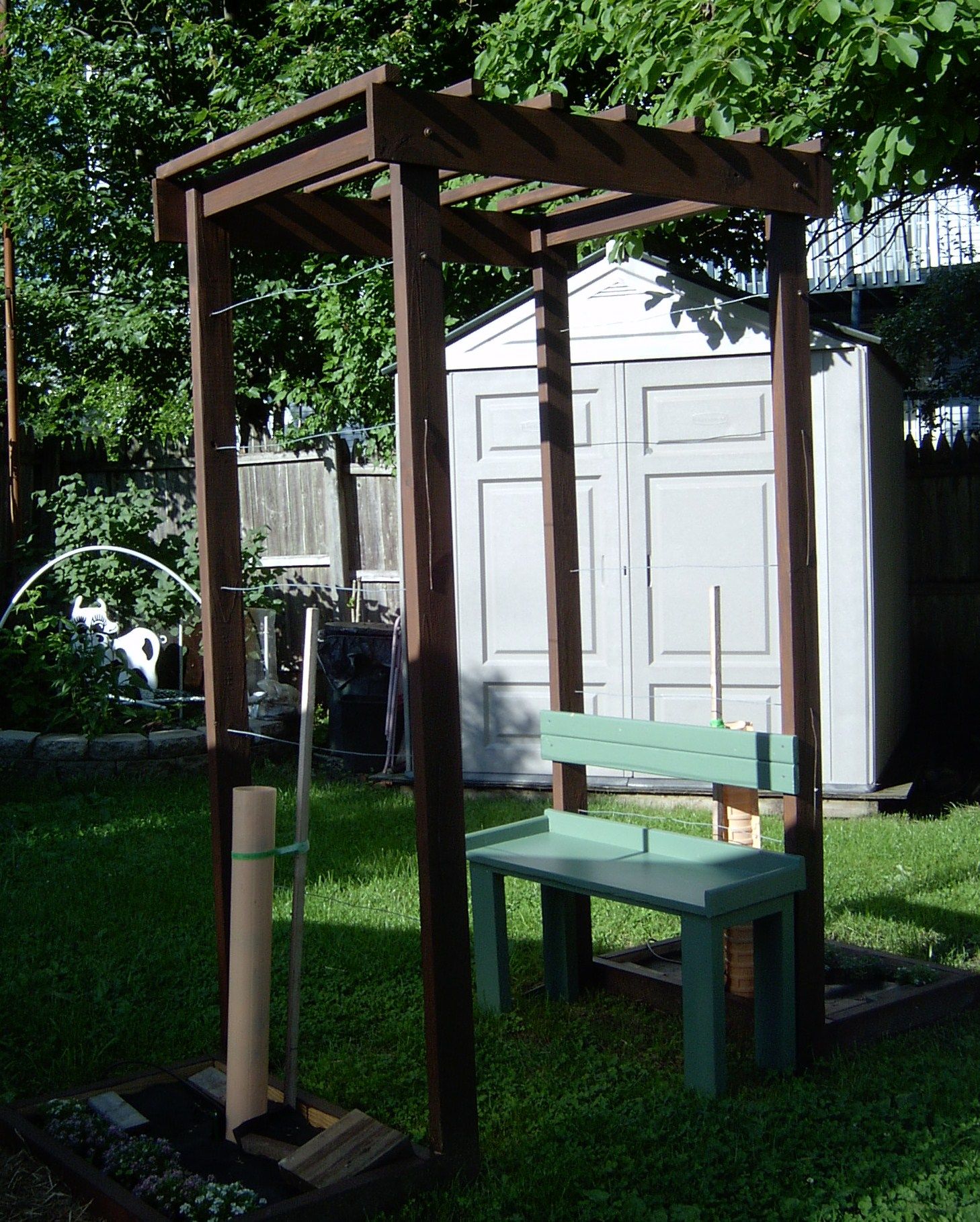 Grape Arbor With Bench for a Small Space.