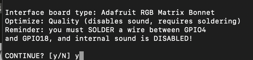 Configure Adafruit's RGB Matrix Bonnet for Raspberry PI