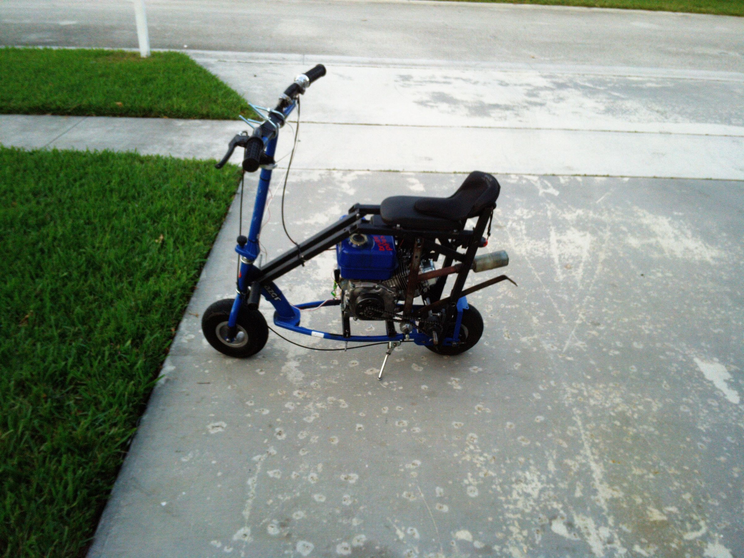 mini bike made from electric scooter frame