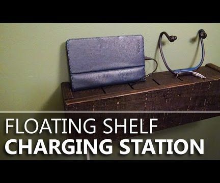 Floating Shelf Charging Station From Pallet Wood