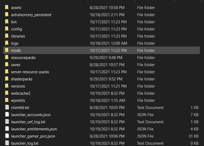 Launch Minecraft to Open Mod Folder