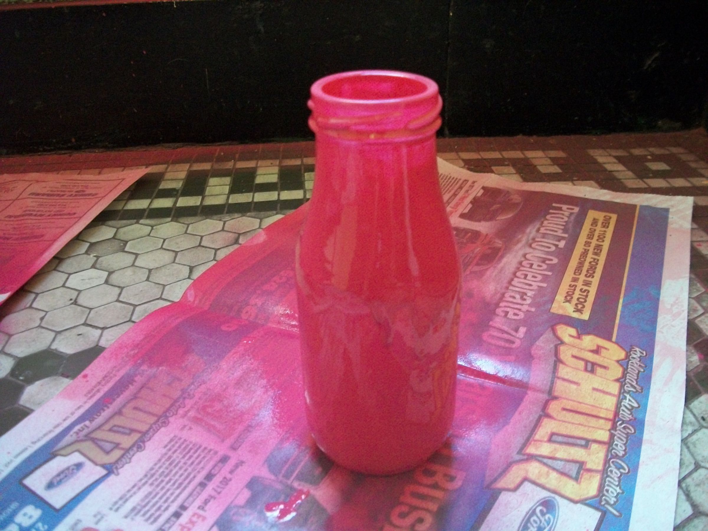 Glass Milk Bottle Vase 4 Steps Instructables