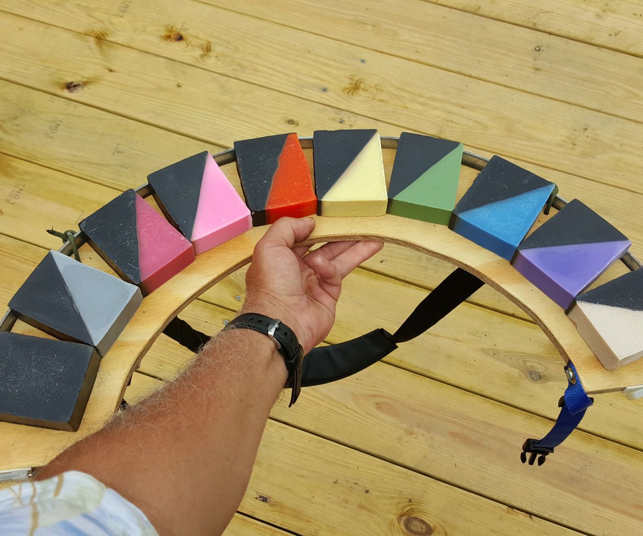 Rainbow of Anarchist Flag Soaps