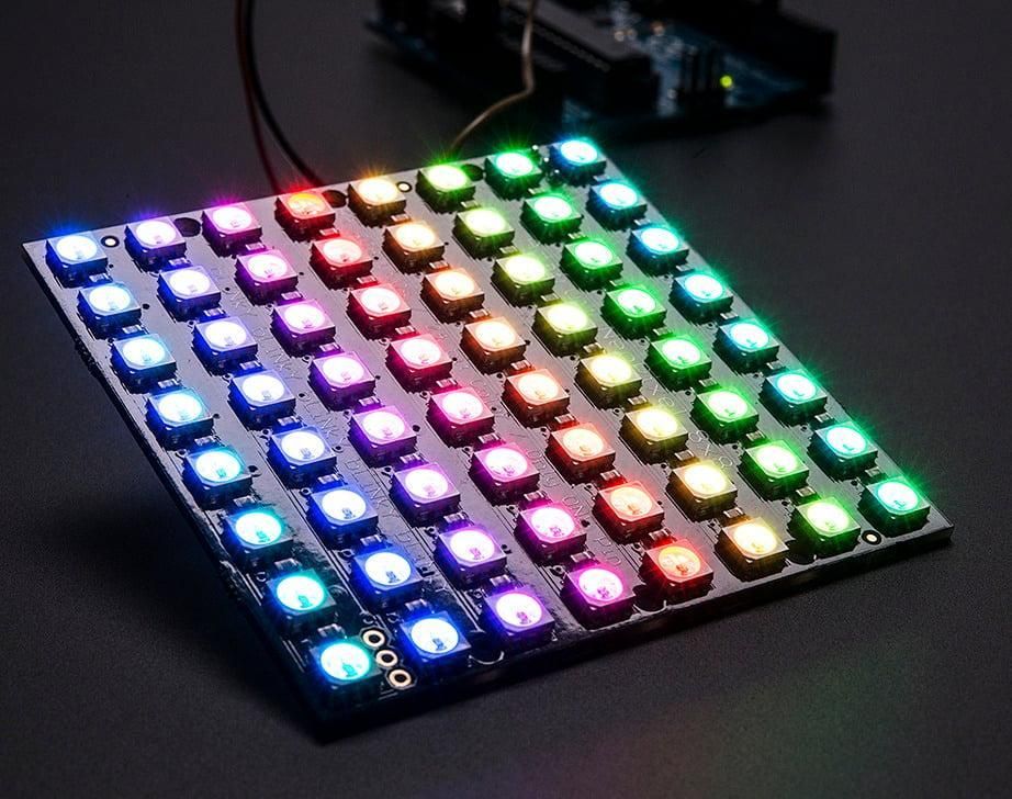 NeoPixel NeoMatrix 8x8 64 RGB LED Matrix Random Color Animation
