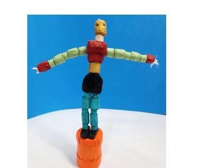 Cardboard and Paper Thumb Spring Toy