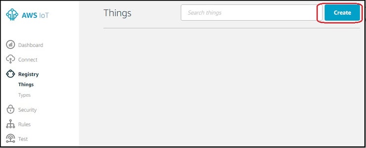 Click on Create to Create a New Thing.
